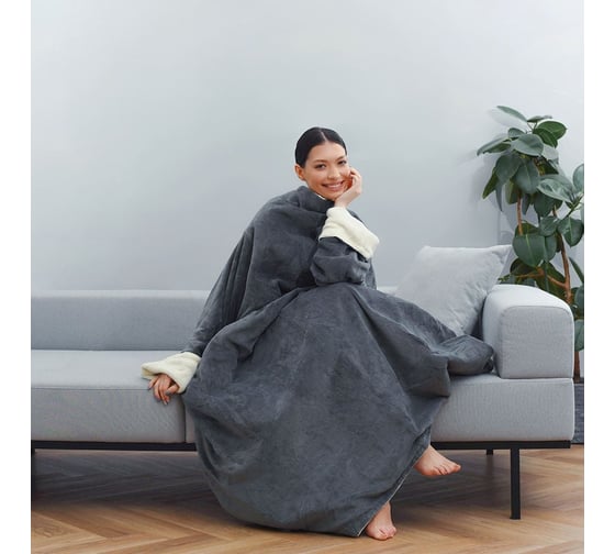 Электрический плед с рукавами EcoSapiens COMFY серый ES-102 grey