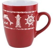 Керамическая кружка PERFECTO LINEA 375 мл, Морская история, красная 30-471401