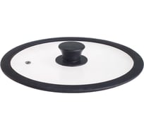 Стеклянная крышка PERFECTO LINEA 280 мм, с силиконовым ободом, плоская, черная 25-128010