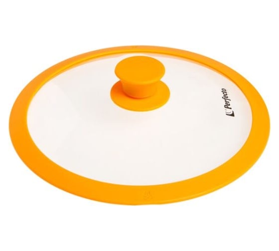 Стеклянная крышка PERFECTO LINEA 240 мм, с силиконовым ободом, круглая, желтая 25-024312 1