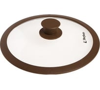 Стеклянная крышка PERFECTO LINEA 240 мм, с силиконовым ободом, круглая, коричневая 25-024315