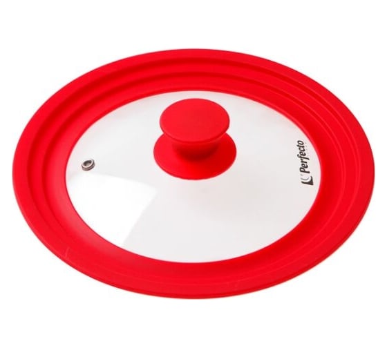 Стеклянная крышка PERFECTO LINEA 200-220-240 мм, с силиконовым ободом, круглая, красная 25-320311 1