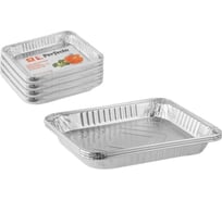 Форма для запекания PERFECTO LINEA алюминиевая, одноразовая, прямоугольная, 3 шт., 4 упаковки, 32.5x26.3x4.3 см, 45-332265К