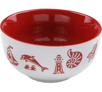 Керамическая миска PERFECTO LINEA 132 мм, Морская история, бело-красная 30-134302