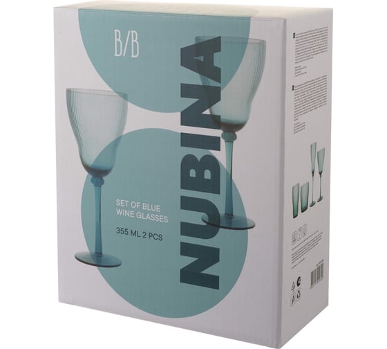 Набор бокалов для вина BILLIBARRI Nubina 355мл, 2шт, цвет синий 806714508442