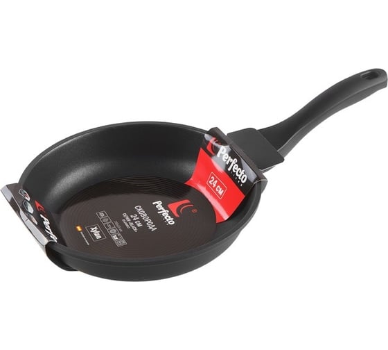 Литая сковорода PERFECTO LINEA диаметр 24x5.5 см, алюминий, антипригарное покрытие, серия Black 55-240013