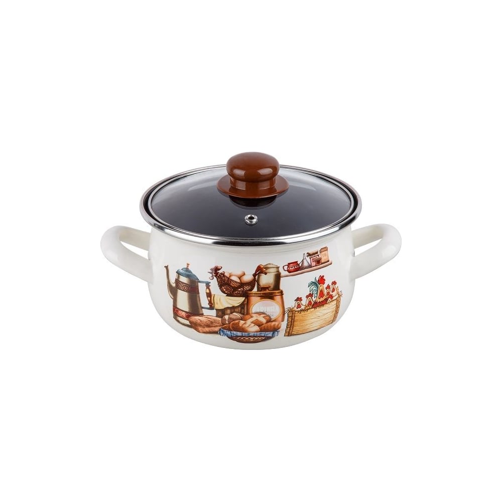 Стальная эмалированная кастрюля PERFECTO LINEA 3.8 л, серия Традиции 50 ...