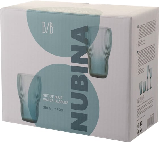 Набор стаканов для воды BILLIBARRI Nubina 310 мл, 2 шт., синий 806684347404
