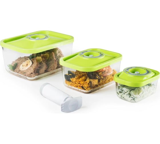 Контейнеры для вакуумных упаковщиков STATUS VAC-Glass-Set Green