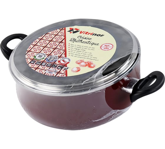 Кастрюля низкая с крышкой Vitrinor Authentique Burgundy 26 02104234