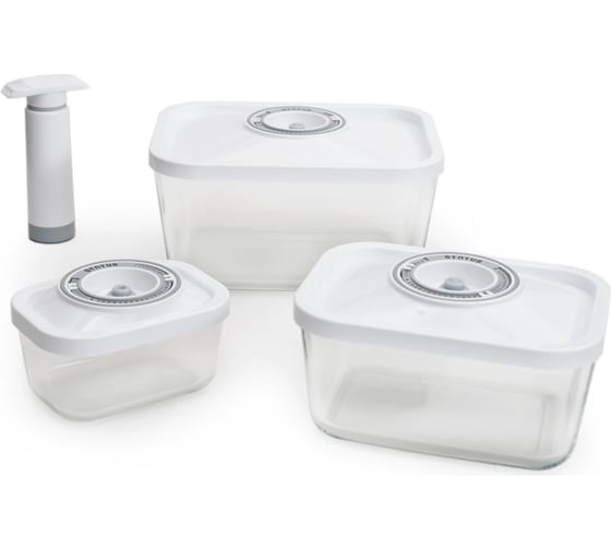 Контейнеры для вакуумных упаковщиков STATUS VAC-Glass-Set White 1