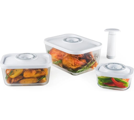 Контейнеры для вакуумных упаковщиков STATUS VAC-Glass-Set White