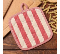 Прихватка Доляна Полоса цв.красный 17x17 см, 50% п/э, 50% хл 10103128