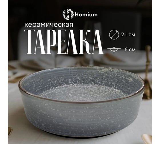 Набор тарелок Homium Homeplace, 2 шт, диаметр 21 см, цвет серо-голубой set2winC7500169