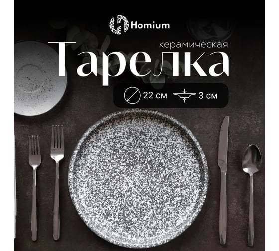 Набор тарелок Homium Graphite, 2 шт, диаметр 22 см, цвет серый set2winT8603090