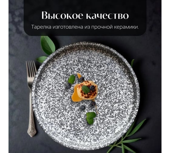 Набор тарелок Homium Graphite, 2 шт, диаметр 22 см, цвет серый set2winT8603090