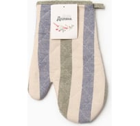 Варежка-прихватка Доляна Полоса синий/зеленый, 28x17 см, 50% п/э, 50% хлопок 10103121