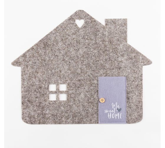 Салфетка декоративная Доляна Sweet home 35x30 см, 100% п/э, фетр 7584213
