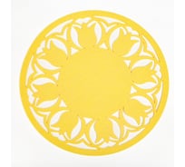 Салфетка декоративная Доляна Тюльпаны цвет желтый, 30 см, 100% п/э, фетр 7584218