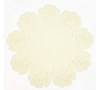 Салфетка декоративная Доляна Цветы бежевый, 30 см, 100% п/э, фетр 7584225