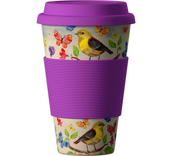 Стакан из бамбукового волокна Areon ЭКО BambooCup, Птицы, 400 мл 280-469