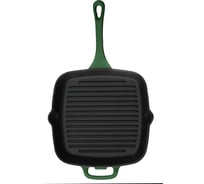 Чугунная сковорода гриль SAVOSA 26x26 см, YT-2626Green AB-YT-2626