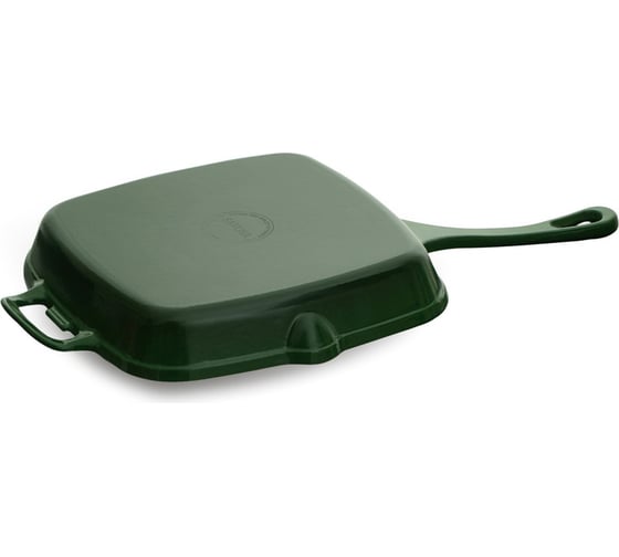 Чугунная сковорода гриль SAVOSA 26x26 см, YT-2626Green AB-YT-2626