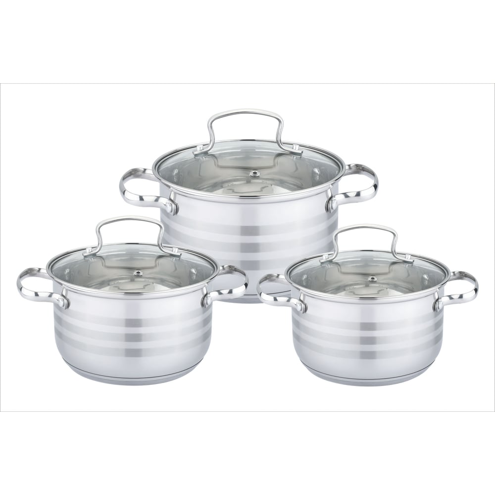 Набор кухонной посуды EDENBERG 6 предметов, кастрюля 2.1, 2.9, 3.9 Л EB ...