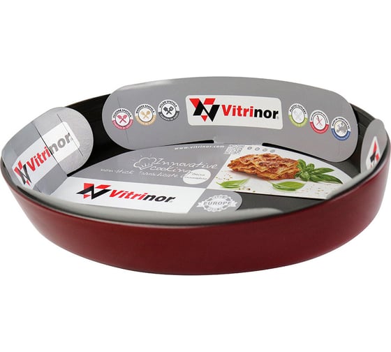Форма для выпечки Vitrinor овальная красная 34х23х6 01400003