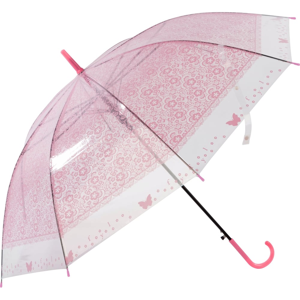 Полуавтоматический зонт-трость Рыжий кот BASIC, 90 см, ЭВА, розовый ...