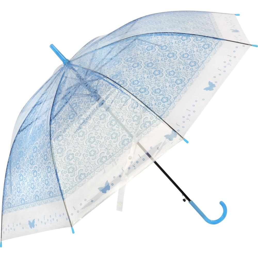 Полуавтоматический зонт-трость Рыжий кот BASIC, 90 см, ЭВА, голубой ...