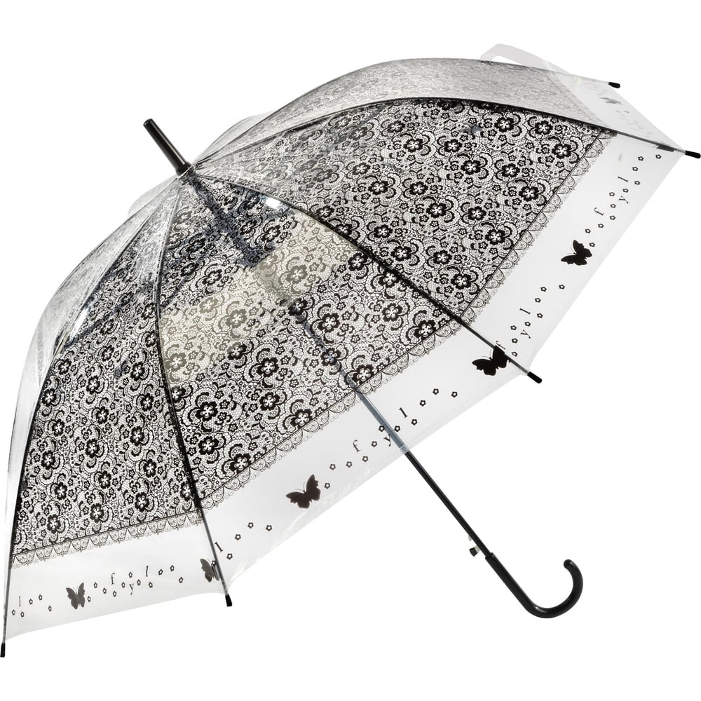 Полуавтоматический зонт-трость Рыжий кот BASIC, 90 см, ЭВА, черный ...