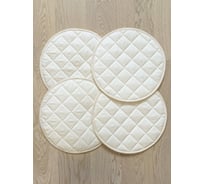 Подушка на стул круглая 33x33 бежевый - 4 шт ТЕКСТИЛЬ 38784