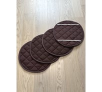 Подушка на стул ТЕКСТИЛЬ круглая 33x33 коричневый - 4 шт 38814