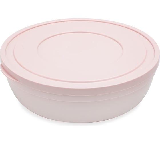 Салатник HOBBY LIFE SANDY розовый 2.8 л 25 см, низкий с крышкой HL031329P