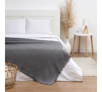 Плед Этель Waffle 130x180 см, темно-серый, 80% хлопок, 20% п/э 10285434