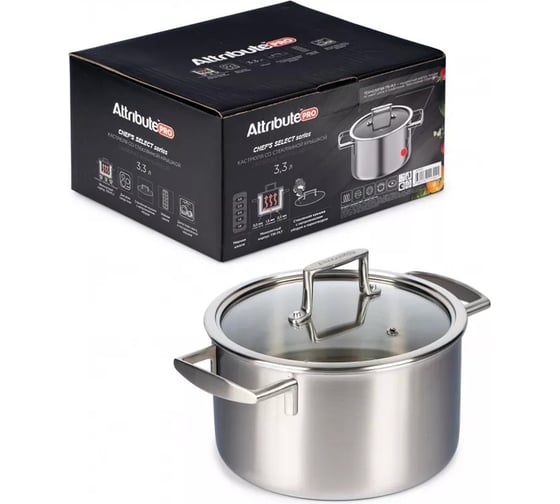 Кастрюля Attribute с крышкой CHEF`s SELECT 3.3 л APS330