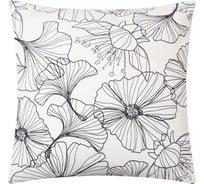 Наволочка декоративная Этель Black flowers, 40x40 см, 100% хлопок 10217011