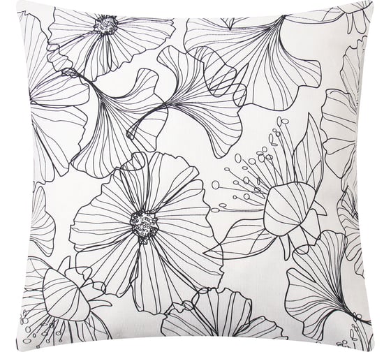 Наволочка декоративная Этель Black flowers, 40x40 см, 100% хлопок 10217011