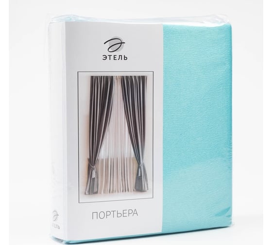 Портьерная штора Этель 135x260 см, бирюзовый, глянцевая, краше, 100% полиэстер 1696639