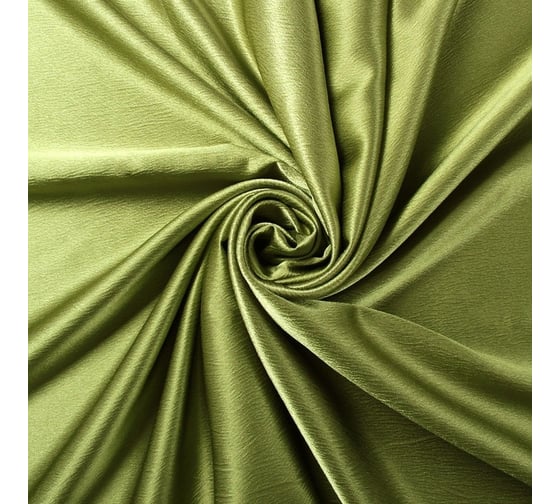 Портьерная штора Этель 135x250 см, фисташковый, глянцевая, краше, 100% полиэстер 1696644