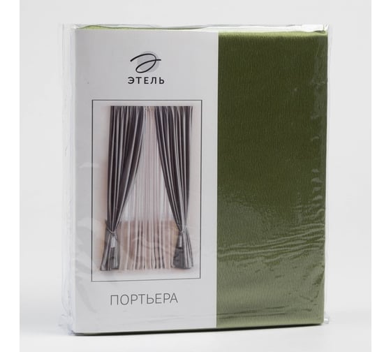 Портьерная штора Этель 135x250 см, фисташковый, глянцевая, краше, 100% полиэстер 1696644