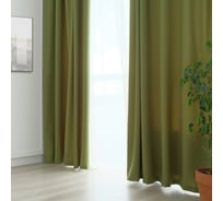 Портьерная штора Этель 135x260 см, фисташковый, матовая, краше, 100% полиэстер 1722685