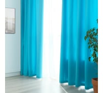 Портьерная штора Этель 200x250 см, бирюзовый, матовая, краше, 100% полиэстер 1722680