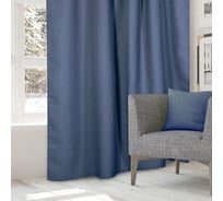 Портьерная штора Этель 135x270 см, Натура, голубой, без держателя, 100% полиэстер 2902278