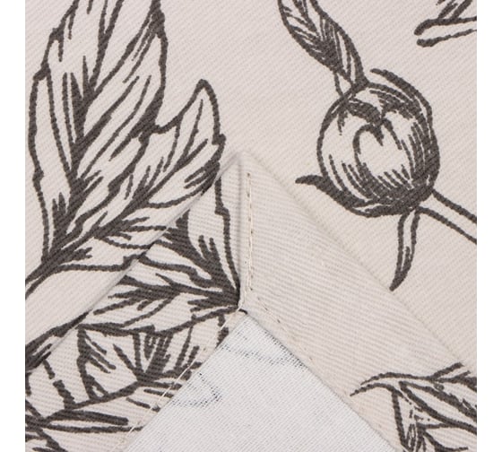 Комплект штор для кухни с подхватами Этель Black flowers 149x180 см - 2 шт. 10283368