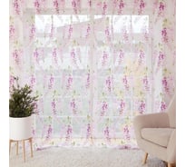 Тюль Этель Виноградная лоза лиловый, без утяжелителя, 260х250 см 7108458