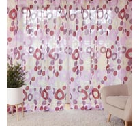 Тюль Этель Калейдоскоп лиловый, без утяжелителя, 140х250 см 7108469