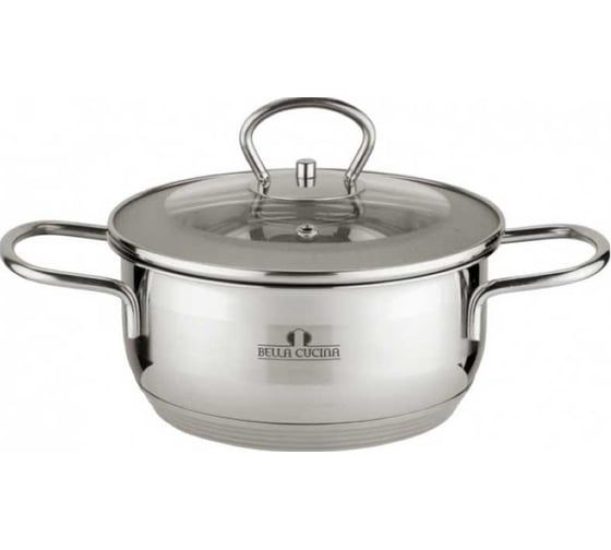 Кастрюля Bella Cucina со стеклянной крышкой, 20 см, 3,1 л, нержавеющая сталь BC-2007 2007-BC 1