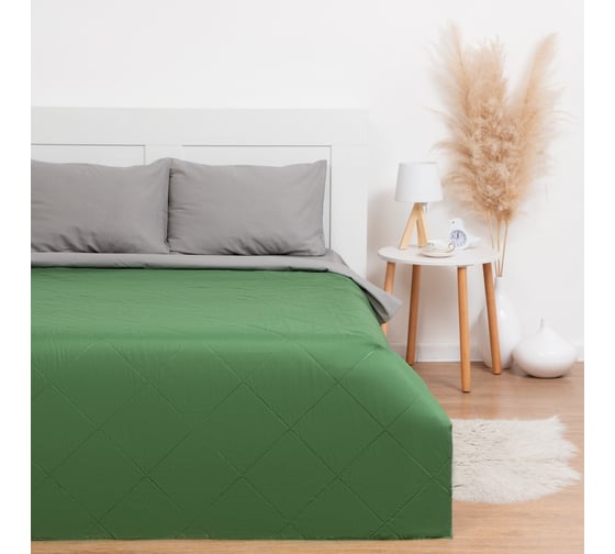 Покрывало LoveLife евро 200x210±5 см, цвет зеленый, микрофайбер, 100% полиэстер 7581253 1